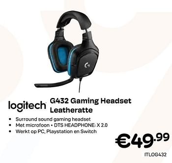 Promoties Logitech g432 gaming headset leatheratte - Logitech - Geldig van 03/01/2024 tot 31/01/2024 bij Compudeals
