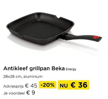 Promoties Antikleef grillpan beka energy - Beka - Geldig van 03/01/2024 tot 31/01/2024 bij Molecule
