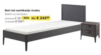 Promoties Bed met nachtkastje azalea - Huismerk - Molecule - Geldig van 03/01/2024 tot 31/01/2024 bij Molecule