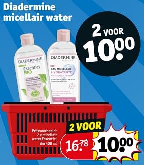 Promoties Diadermine micellair water essentiel bio - Diadermine - Geldig van 08/01/2024 tot 14/01/2024 bij Kruidvat