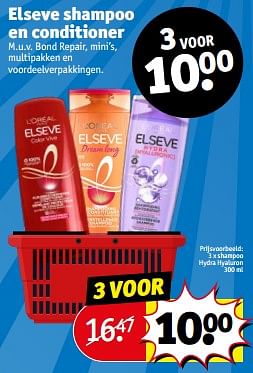 Promoties Elseve shampoo hydra hyaluron - Elseve - Geldig van 08/01/2024 tot 14/01/2024 bij Kruidvat