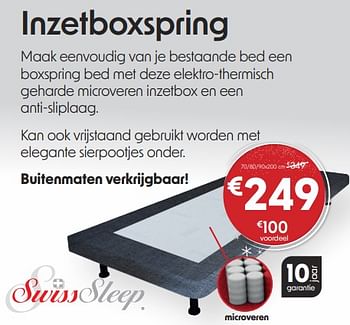 Promoties Inzetboxspring - Swiss Sleep - Geldig van 03/01/2024 tot 31/01/2024 bij Sleepworld
