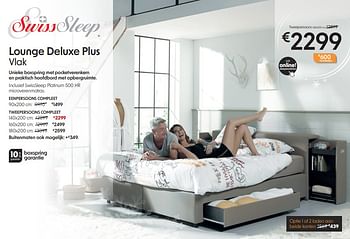 Promoties Lounge deluxe plus vlak - Swiss Sleep - Geldig van 03/01/2024 tot 31/01/2024 bij Sleepworld
