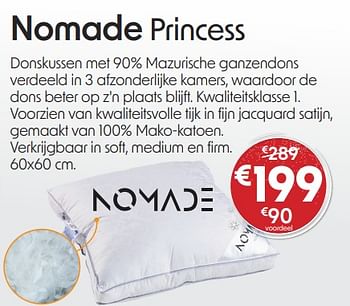 Promoties Nomade princess donskussen - Nomade - Geldig van 03/01/2024 tot 31/01/2024 bij Sleepworld