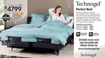 Promoties Perfect bed - Technogel Sleeping - Geldig van 03/01/2024 tot 31/01/2024 bij Sleepworld