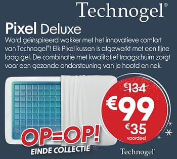 Promoties Pixel deluxe kussen - Technogel Sleeping - Geldig van 03/01/2024 tot 31/01/2024 bij Sleepworld