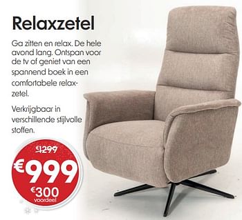 Promoties Relaxzetel - Huismerk - Sleepworld - Geldig van 03/01/2024 tot 31/01/2024 bij Sleepworld