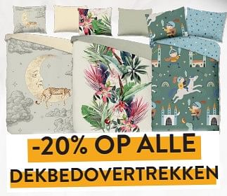 Promoties -20% op alle dekbedovertrekken - Huismerk - Ygo - Geldig van 03/01/2024 tot 31/01/2024 bij Ygo