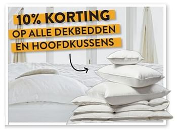 Promoties 10% korting op alle dekbedden en hoofdkussens - Huismerk - Ygo - Geldig van 03/01/2024 tot 31/01/2024 bij Ygo