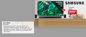 Promotions Samsung soundbar hwq990c - Samsung - Valide de 03/01/2024 à 31/01/2024 chez Selexion