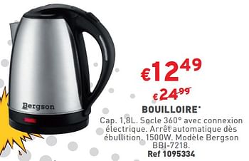 Promoties Bouilloire bergson bbi-7218 - bergson - Geldig van 03/01/2024 tot 31/01/2024 bij Trafic