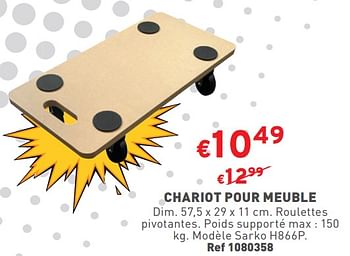 Promotions Chariot pour meuble - Produit maison - Trafic  - Valide de 03/01/2024 à 31/01/2024 chez Trafic