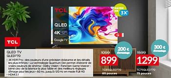 Promotions Tcl qled tv tc65qled770 - TCL - Valide de 03/01/2024 à 31/01/2024 chez Selexion