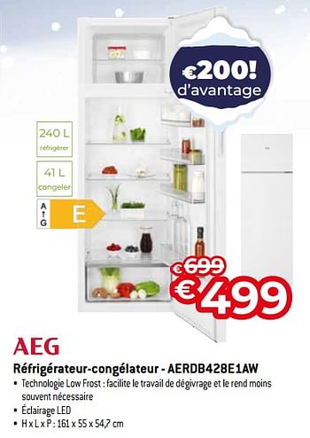 Promotions Aeg réfrigérateur-congélateur - aerdb428e1aw - AEG - Valide de 03/01/2024 à 31/01/2024 chez Exellent