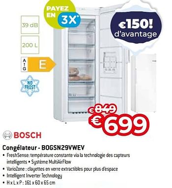 Promotions Bosch congélateur - bogsn29vwev - Bosch - Valide de 03/01/2024 à 31/01/2024 chez Exellent