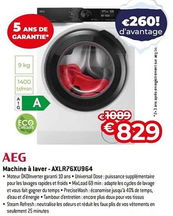 Promotions Aeg machine à laver - axlr76xu964 - AEG - Valide de 03/01/2024 à 31/01/2024 chez Exellent