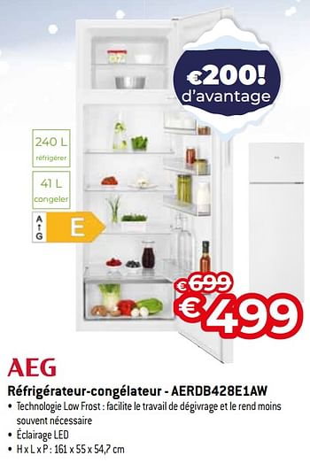 Promotions Aeg réfrigérateur-congélateur - aerdb428e1aw - AEG - Valide de 03/01/2024 à 31/01/2024 chez Exellent