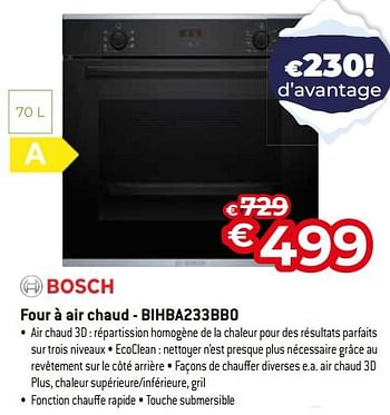 Promotions Bosch four à air chaud - bihba233bb0 - Bosch - Valide de 03/01/2024 à 31/01/2024 chez Exellent
