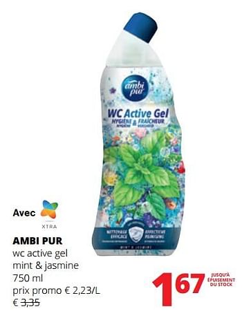 Promoties Ambi pur wc active gel mint + jasmine - Ambi Pur - Geldig van 04/01/2024 tot 17/01/2024 bij Spar (Colruytgroup)