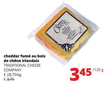 Promotions Cheddar fumé au bois de chêne irlandais traditional cheese company - Produit Maison - Spar Retail - Valide de 04/01/2024 à 17/01/2024 chez Spar (Colruytgroup)