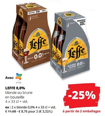 Promotions Leffe blonde 0,0% - Leffe - Valide de 04/01/2024 à 17/01/2024 chez Spar (Colruytgroup)