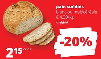 Promotions Pain suédois blanc ou multicéréale - Produit Maison - Spar Retail - Valide de 04/01/2024 à 17/01/2024 chez Spar (Colruytgroup)