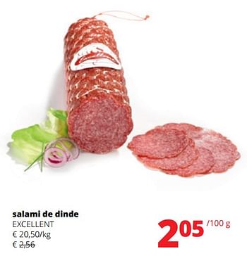 Promotions Salami de dinde excellent - Excellent - Valide de 04/01/2024 à 17/01/2024 chez Spar (Colruytgroup)