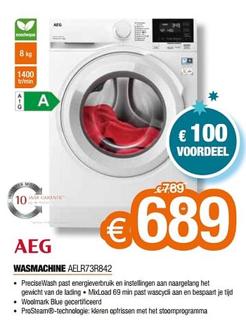 Promoties Aeg wasmachine aelr73r842 - AEG - Geldig van 03/01/2024 tot 31/01/2024 bij Expert