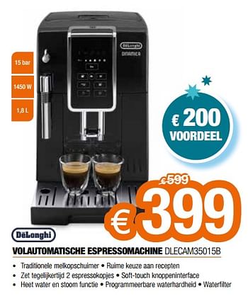 Promotions Delonghi volautomatische espressomachine dlecam35015b - Delonghi - Valide de 03/01/2024 à 31/01/2024 chez Expert