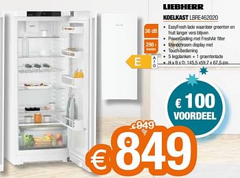 Promoties Liebherr koelkast lbre462020 - Liebherr - Geldig van 03/01/2024 tot 31/01/2024 bij Expert