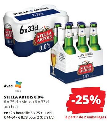 Promotions Stella artois 0,0% - Stella Artois - Valide de 04/01/2024 à 17/01/2024 chez Spar (Colruytgroup)