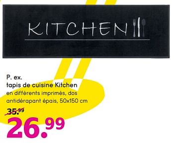 Promotions Tapis de cuisine kitchen - Produit maison - Leen Bakker - Valide de 03/01/2024 à 31/01/2024 chez Leen Bakker