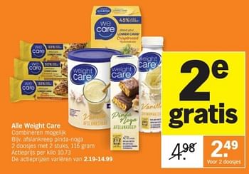Promoties Afslankreep pinda-noga - Weight Care - Geldig van 08/01/2024 tot 14/01/2024 bij Albert Heijn