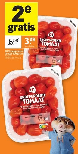 Promoties Ah snoepgroente tomaat - Huismerk - Albert Heijn - Geldig van 08/01/2024 tot 14/01/2024 bij Albert Heijn