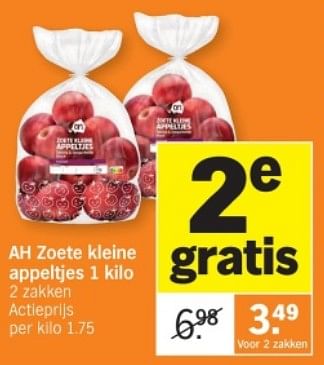 Promoties Ah zoete kleine appeltjes - Huismerk - Albert Heijn - Geldig van 08/01/2024 tot 14/01/2024 bij Albert Heijn