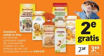 Promoties Amandeldrink - Zonnatura - Geldig van 08/01/2024 tot 14/01/2024 bij Albert Heijn