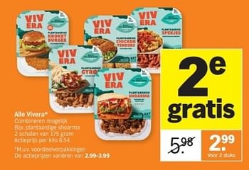 Promoties Plantaardige shoarma - Vivera - Geldig van 08/01/2024 tot 14/01/2024 bij Albert Heijn