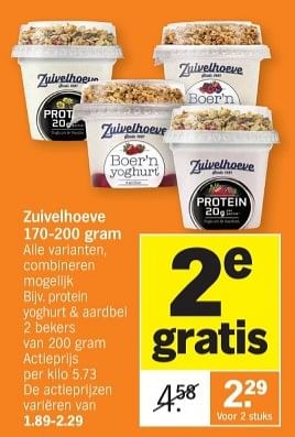 Promoties Protein yoghurt + aardbei - De Zuivelhoeve - Geldig van 08/01/2024 tot 14/01/2024 bij Albert Heijn