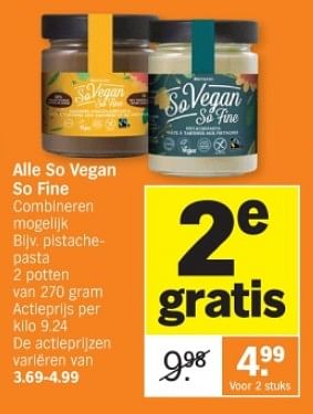 Promoties So vegan so fine pistachepasta - Brinkers - Geldig van 08/01/2024 tot 14/01/2024 bij Albert Heijn