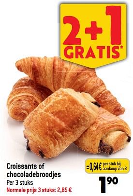 Promoties Croissants of chocoladebroodjes - Huismerk - Match - Geldig van 10/01/2024 tot 16/01/2024 bij Match