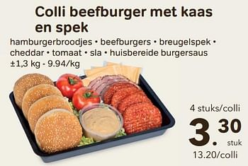 Promoties Colli beefburger met kaas en spek - Huismerk - Bon'Ap - Geldig van 03/01/2024 tot 30/01/2024 bij Bon'Ap