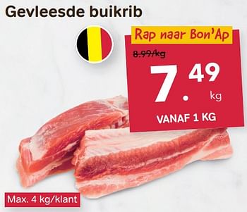 Promoties Gevleesde buikrib - Huismerk - Bon'Ap - Geldig van 03/01/2024 tot 30/01/2024 bij Bon'Ap
