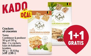 Promoties Crackers, kaas en italiaanse kruiden - Yuma - Geldig van 11/01/2024 tot 17/01/2024 bij Delhaize