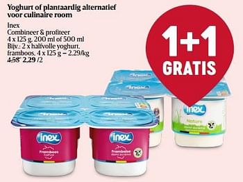 Promoties Halfvolle yoghurt, framboos - Inex - Geldig van 11/01/2024 tot 17/01/2024 bij Delhaize