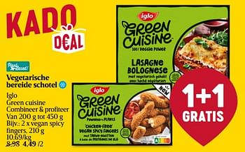 Promoties Iglo green cuisine vegan spicy fingers - Iglo - Geldig van 11/01/2024 tot 17/01/2024 bij Delhaize