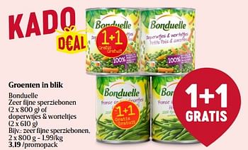 Promoties Zeer fijne sperziebonen - Bonduelle - Geldig van 11/01/2024 tot 17/01/2024 bij Delhaize