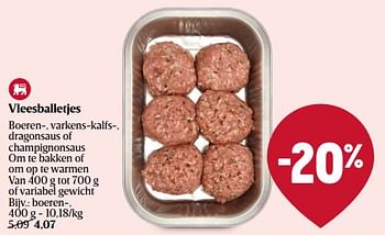 Promoties Vleesballetjes boeren - Huismerk - Delhaize - Geldig van 11/01/2024 tot 17/01/2024 bij Delhaize