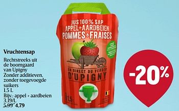 Promoties Vruchtensap appel + aardbeien - Huismerk - Delhaize - Geldig van 11/01/2024 tot 17/01/2024 bij Delhaize