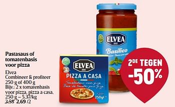 Promoties Tomatenbasis voor pizza, pizza a casa - Elvea - Geldig van 11/01/2024 tot 17/01/2024 bij Delhaize