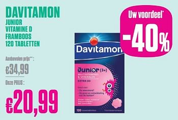 Promoties Davitamon junior vitamine d framboos - Davitamon - Geldig van 27/12/2023 tot 31/01/2024 bij Medi-Market